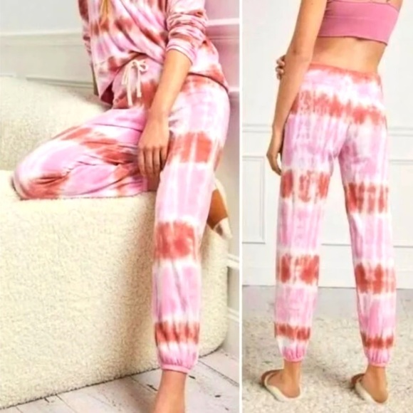 Sundry Pants - NWT SIZE 1/S Sundry Blush and Rust Tie-Dye Joggers